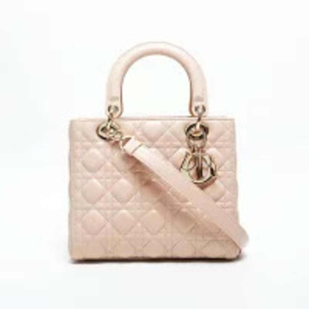 Dior Christian  Leather Lady Handbag Pink